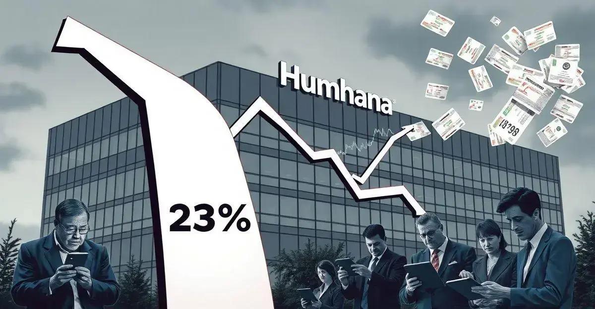 humana queda de 23 nas acoes e a diminuicao de membros