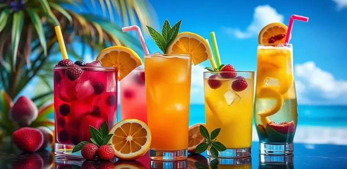 Variações do Punch Tropical com Rum e Espumante