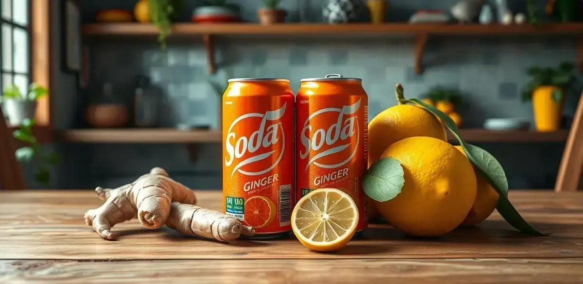 Ingredientes para Energético com Soda de Laranja e Gengibre