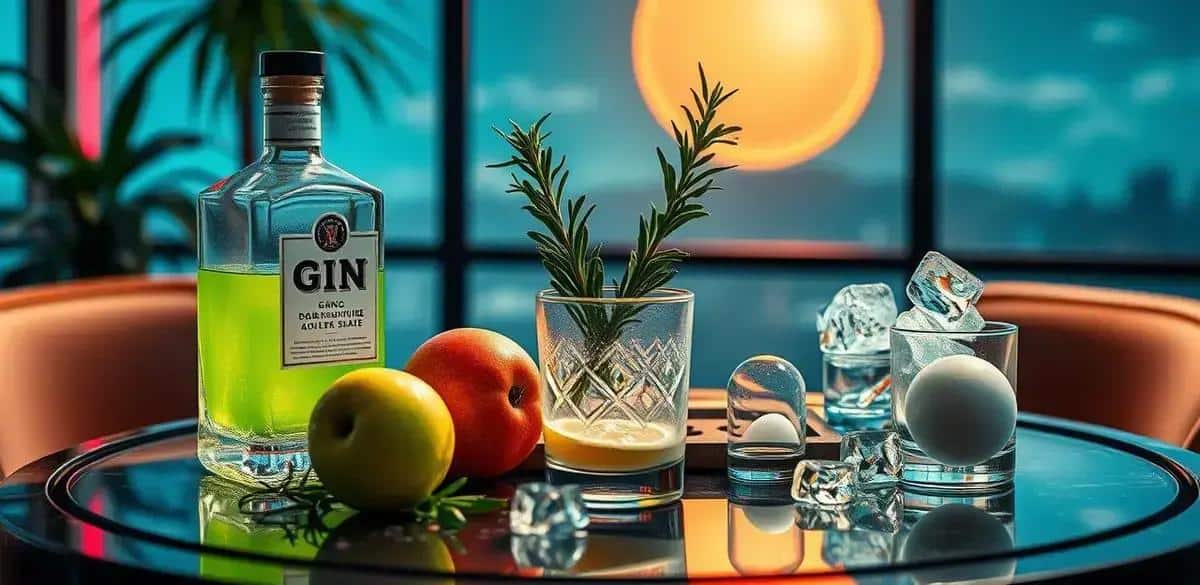 Ingredientes para o Gin com Espuma de Maçã Verde e Alecrim