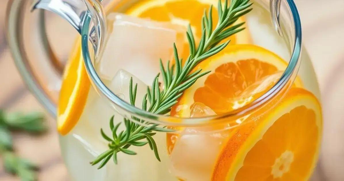 Ingredientes da Água Aromatizada com Laranja e Alecrim