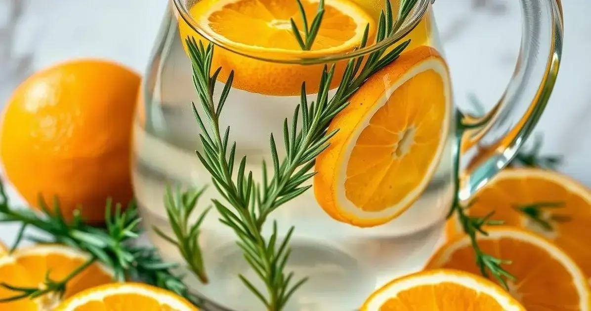 agua aromatizada com laranja e alecrim refresque se com sabor e saude