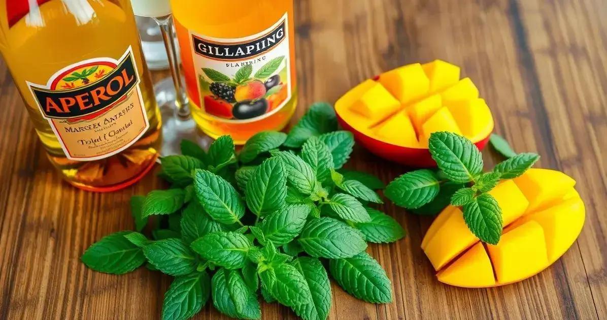 Ingredientes para Aperol com Espumante e Suco de Manga