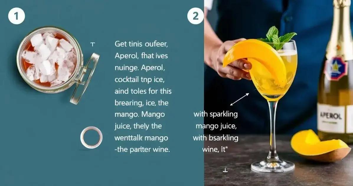 Método de Preparação do Aperol com Espumante e Suco de Manga
