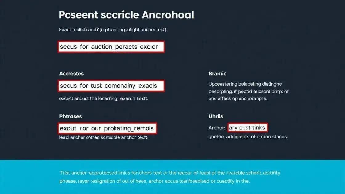 Tipos comuns de anchor text e suas funções