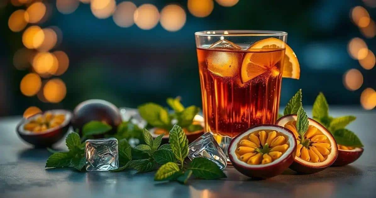 Ingredientes do Conhaque com Espuma de Maracujá e Hortelã