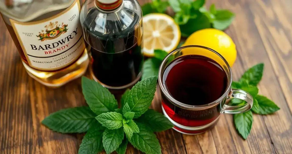 Ingredientes para Conhaque com Chá Preto e Limão Siciliano