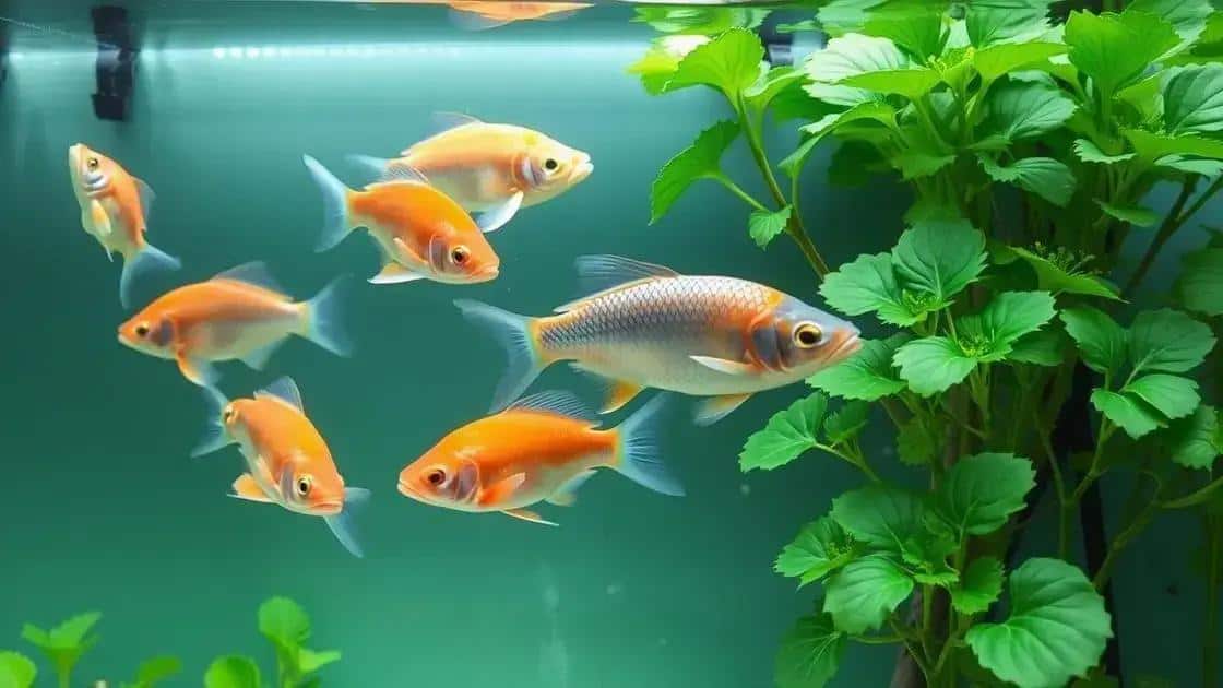 Gestão de peixes e plantas no aquaponia