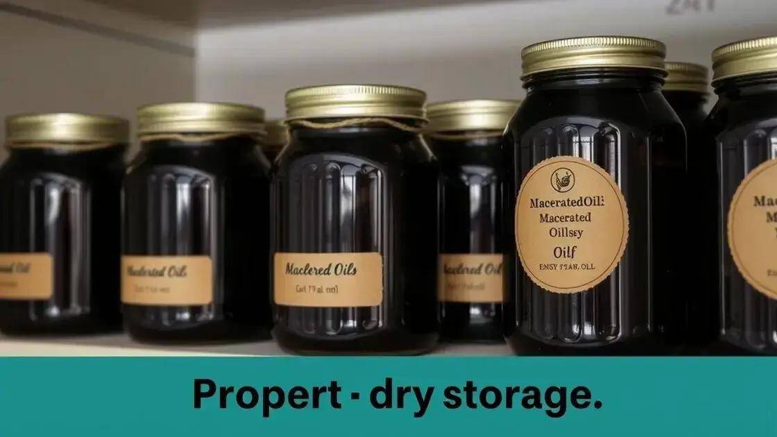 Dicas de armazenamento dos produtos macerados