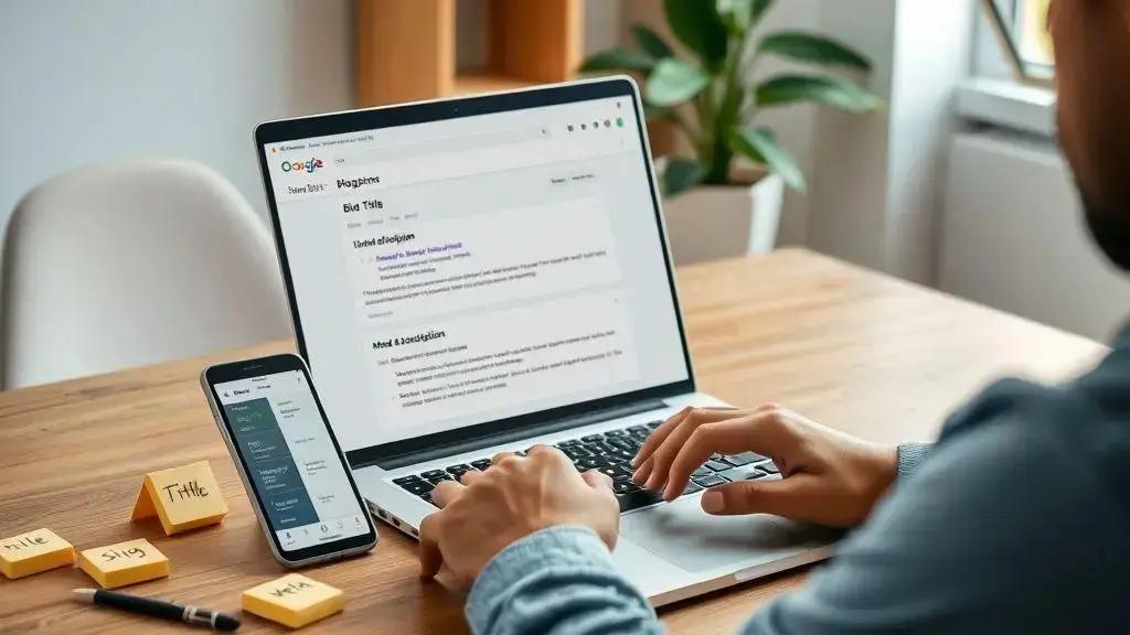 Título, slug e meta description que convertem
